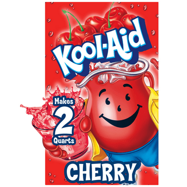 Kool-Aid Soft Drink Mix Cherry Unsweetened, Caffeine Free 0.13 Oz PACK OF 4