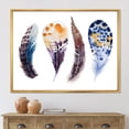 thumbnail image 2 of Designart 'Colourful Boho Feather Set On White VIII' Bohemian & Eclectic Framed Canvas Wall Art Print, 2 of 5