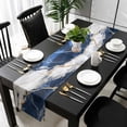 thumbnail image 3 of Marble Navy Blue Table Runner 48 Inches Long, Abstract Gold White Brick Stone Motif Kitchen Coffee Dining Table Decoration for Home Party Birthday Wedding Home Decor 13x48 Inches, 3 of 8