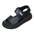 thumbnail image 5 of Zanarzt Little Boy Sandals Unisex Kids Summer Slide Sandals Baby Comfort Anti Slip Open Toe Adjustable Walking Beach Shower Shoes for Boys Girls Black,US 1, 5 of 5
