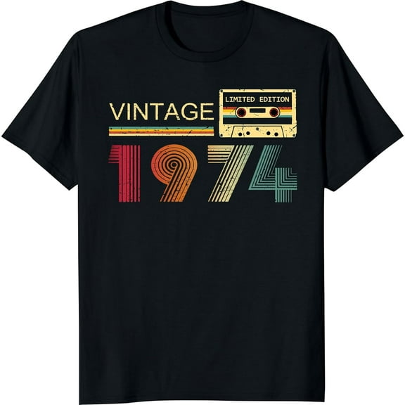 Vintage 1974 T Shirts for Men 50th Birthday Gifts for Men Dad Fathers Day Birthday Gifts for Husband Friend 1974 Tshirt