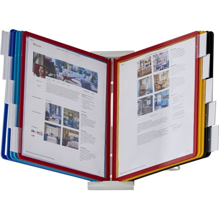 Durable InstaView Expandable Desktop Reference System with Assorted Borders, 10 Panels