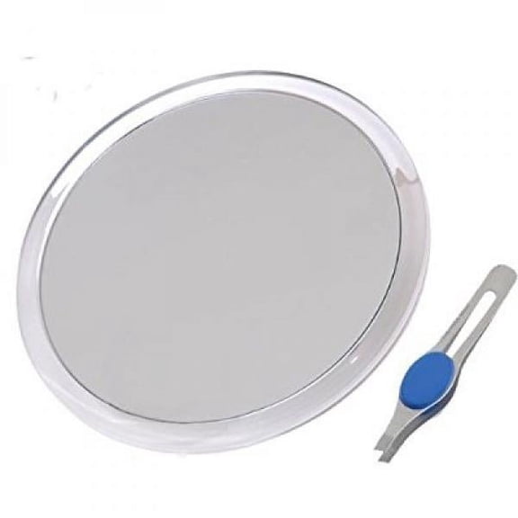 DB-Tech Large 8 Suction Cup 10X Magnifying Mirror with Precision Tweezers