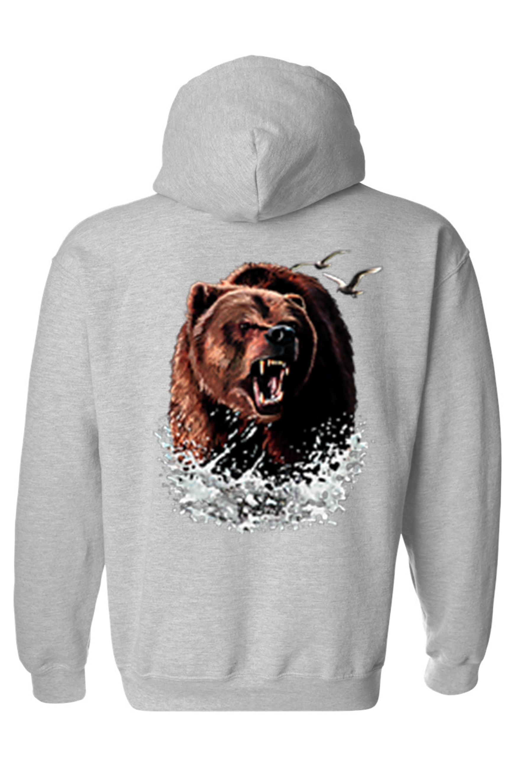 Shore Trendz Men's/Unisex Pullover Hoodie Grizzly Bear