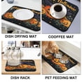 thumbnail image 4 of Dish Drying Mat Evil Pumpkin Witch Happy Halloween Dish Drying Pad Non Slip Foldable Washable 18x24 Inch Dry Pad for Dining Table Coffee Bar, 4 of 7