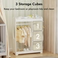 thumbnail image 4 of Noble House Kids Dress Up Storage with Mirror and Hooks, Wooden Clothes Rack with Shelves and Hanging Rod, White, 4 of 18