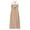 Khaki, variant on Womens Rompers for Summer Ladies Sleeveless Solid Neck Hollow Chest Tube Top Style Suspender V-neck Dress Floral Vocation Beach Sundress