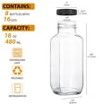 thumbnail image 2 of Juice Bottles Umud, juego de 8 botellas de vidrio transparente con tapas, 480 ml, 2 of 6