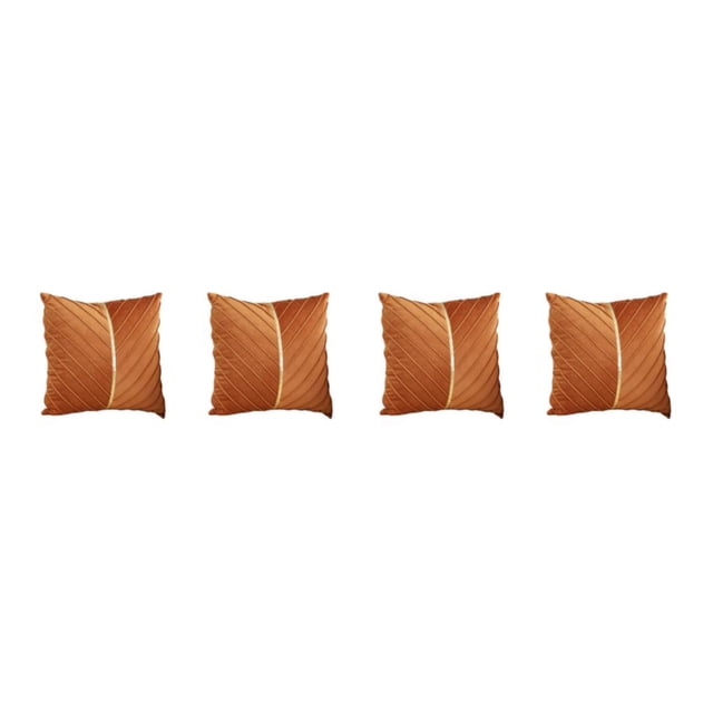 Maytalsory 2x Stylish And Luxurious Ambiance Velvet Cushion Cover Symmetrical Gold Thread chocolate 2Set