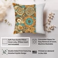 thumbnail image 2 of Ethan Taylor Abstract Throw Pillow Soft Cushion Cover 'Retro Bohemian Pattern II Patterns Mandalas' Bohemian Pattern Decorative Square Accent Pillow Case, 20x20 Inches, Orange, Blue, 2 of 5