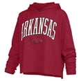 thumbnail image 2 of Women's Pressbox  Cardinal Arkansas Razorbacks Nelson Arch Over Logo Long Sleeve Hooded Slub T-Shirt, 2 of 3