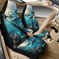 thumbnail image 2 of Xoenoiee Dolphin Coral Pattern Car Accessories Set of 5, PU Leather Car Seats Cover Protector, Seatbelt Cover, Auto Armrest Cover Protector for Most Vehicle, SUV, Truck, 2 of 7