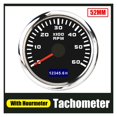 thumbnail image 2 of 52mm Electrical Tachometer Gauge 3000,4000,6000,8000RPM For Motor Engine Red Backlit Rev Counter with Hour Meter 12V/24V ,Easy to Calibrate, 2 of 7