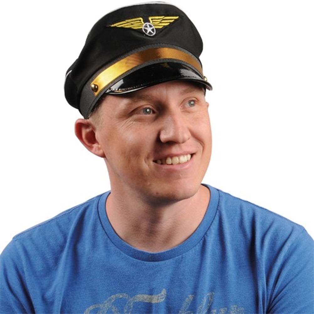 Black Pilot Hat Airplane Captain Flight 