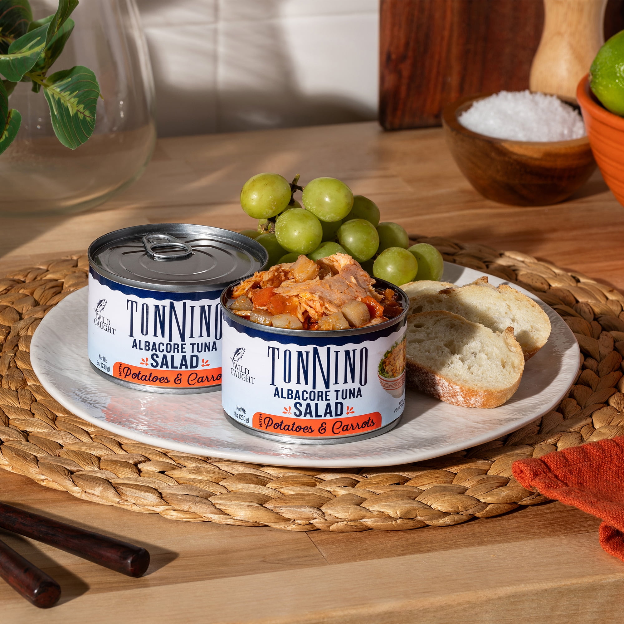 (2 pack) Tonnino Premium Albacore Tuna Salad with Potatoes and Carrots, 8 oz Can, Wild Caught, Gluten-Free, Ready to Eat