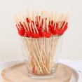 thumbnail image 2 of 100 Uds. Palillos de postre desechables con patrón de corazón, aperitivos de barbacoa de bambú, selecciones de Buffet para interior, 2 of 5