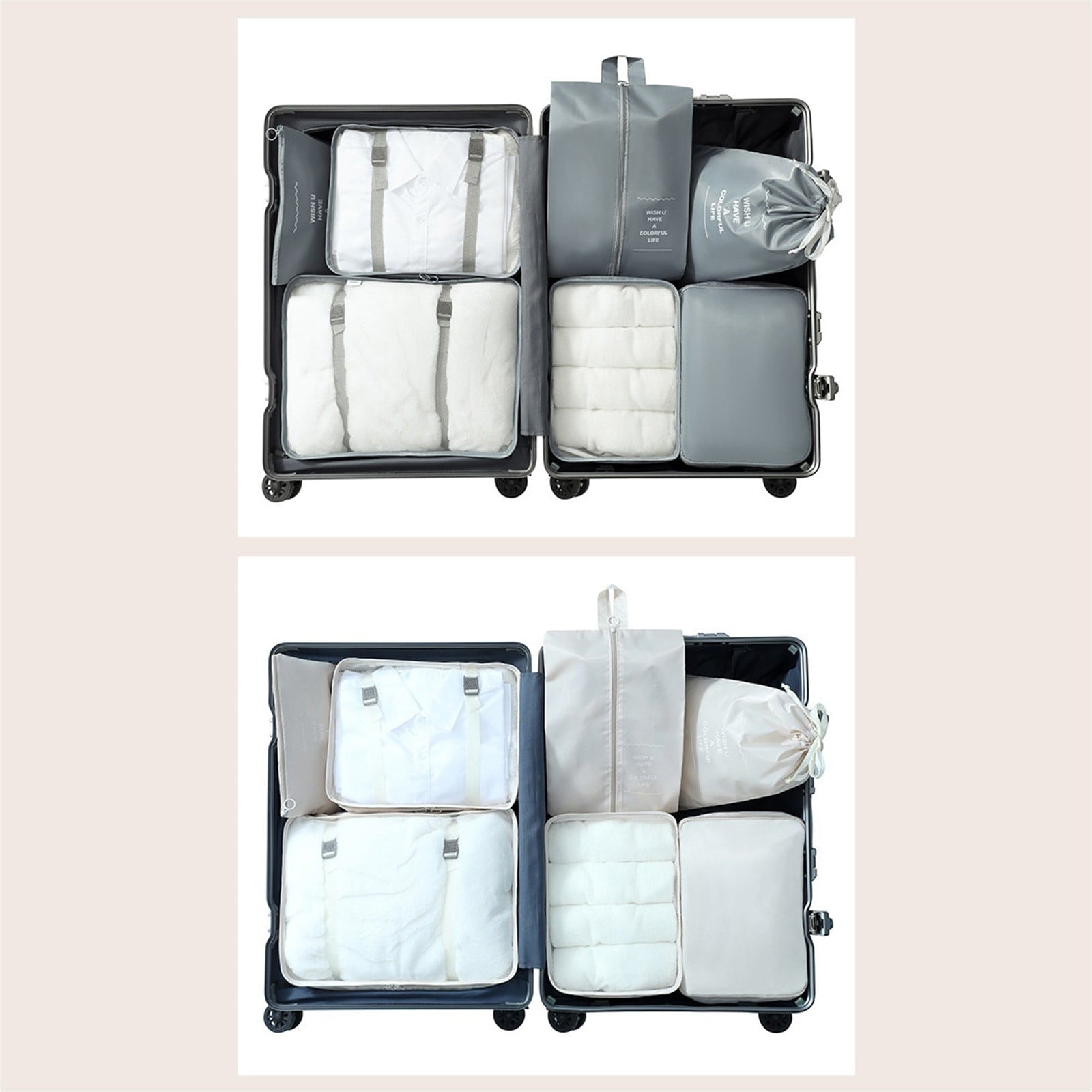 Cozival Packing Cubes for Travel, 10-Piece Set of Packing Cubes for Travel - Lightweight Organizer Bags for Suitcases, Efficient Luggage Packing System, Luggage Organizer Set, Clear