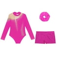 thumbnail image 5 of Hansber Children Girls 3Pcs Ballet Dance Unitards Gymnastics Leotards Skating Costume Tumbling Outfits B Hot Pink 8, 5 of 7