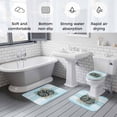 thumbnail image 6 of Summer Coastal Bathroom Rugs Set Retro Ocean Brown Conch Marine Life Teal Blue Non Slip Absorbent Soft Bath Mats 3 Piece Set with Bathroom Rug, U-Shaped Floor Mat, Toilet Seat Cover Large Size, 6 of 9