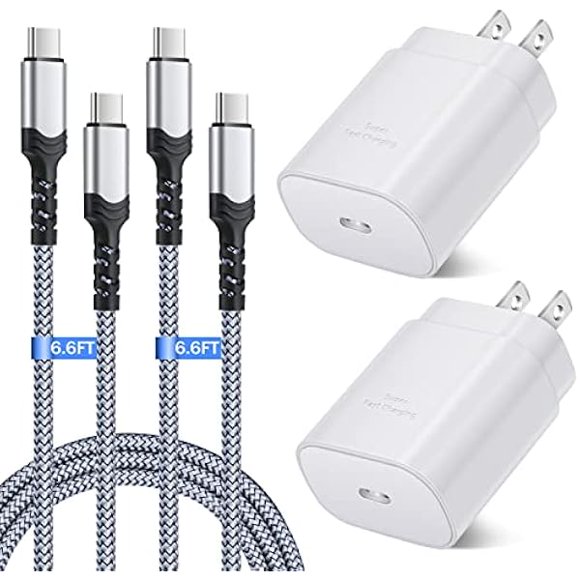 LujingZ for USB C Charger Block, Costyle 25W Super Fast Charger Type C Charging Block with 6.6FT USB C to C Cable Compatible with Samsung Galaxy S24 Ultra S25+ S24 S23 S22 S21 Plus/S20FE/Note 20/Z