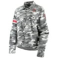 thumbnail image 2 of Women's The Wild Collective Gray Ohio State Buckeyes Camo Flannel Button-Up Long Sleeve Shirt, 2 of 4