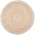 thumbnail image 4 of SAFAVIEH Natural Fiber Jermaine Geometric Jute Area Rug, Fuchsia/Beige, 4' x 4' Round, 4 of 4