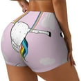 thumbnail image 2 of Fotbe Aerial Yoga for Unicorn Seamless Shorts, Womens Workout Shorts High Waist Stretch Booty Short for Gym/Yoga/Running/Biking-XX-Large, 2 of 9