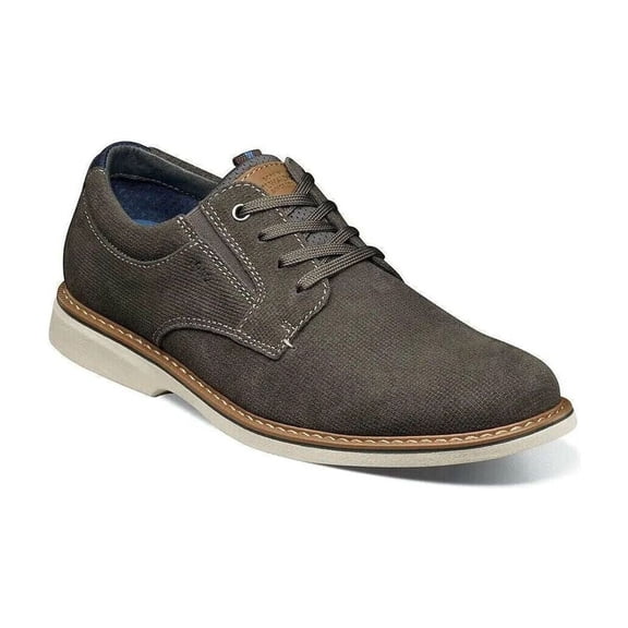 Nunn Bush Otto Plain Toe Oxford Walking Shoes Suede Lightweight Gray 84962-020