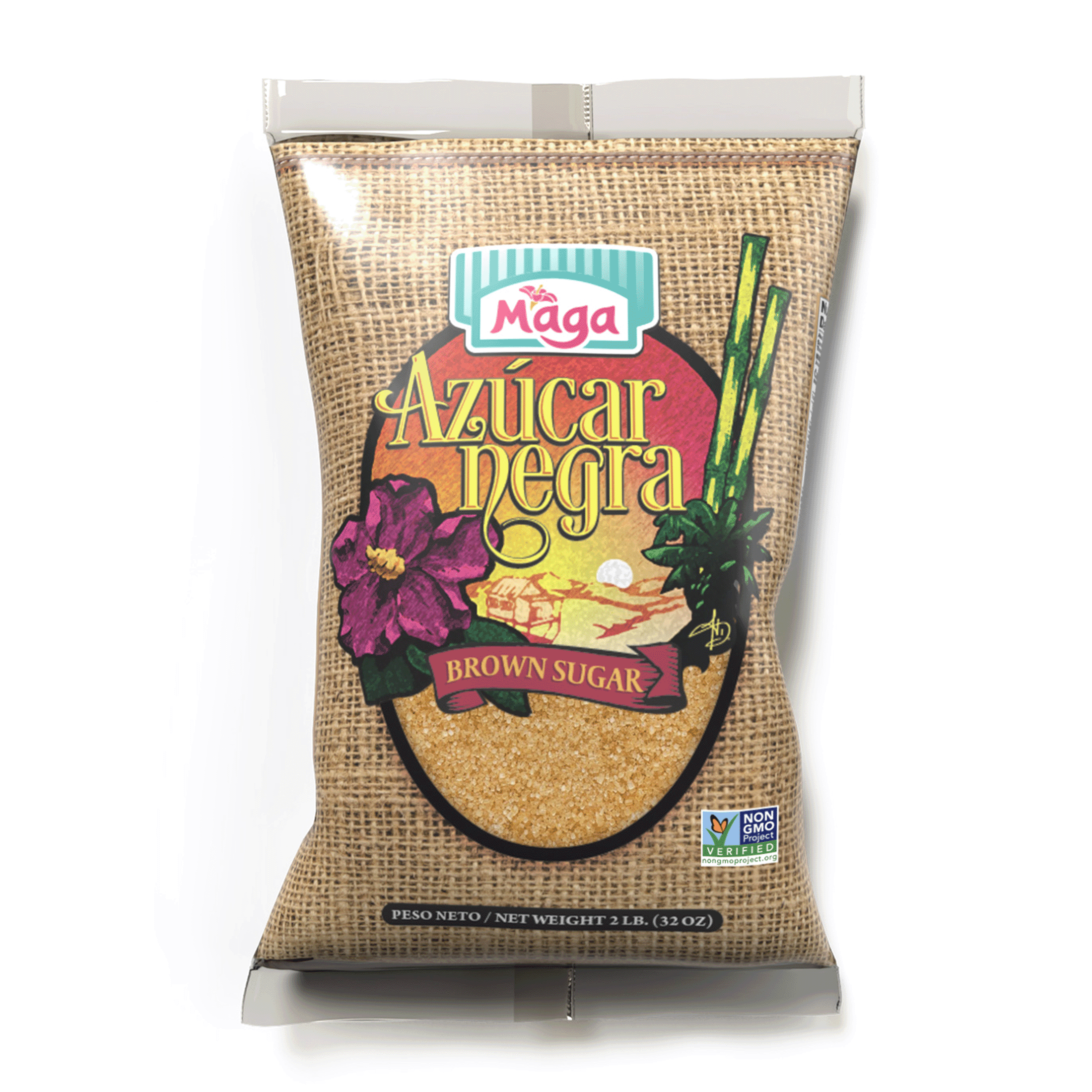 【メガレア】Brown Sugar - Free Maga Pure Unrefined Brown Sugar, Gluten Free, 2 lb, Plastic Bag