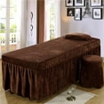 thumbnail image 2 of Massage Hotel Table Bed Skirt Valance Sheet with Breath Hole Pillow Case Stool Cover With Breath Hole Brown, 2 of 7