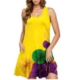 thumbnail image 5 of Xqxayjr Mardi Gras Sundress with Pockets for Curvy Women Knee Length Carnival Parade Party Flowy Swing Scoop Neck Holiday Dress Summer Casual Sleeveless Trendy Wedding Guest Dresses, 5 of 5