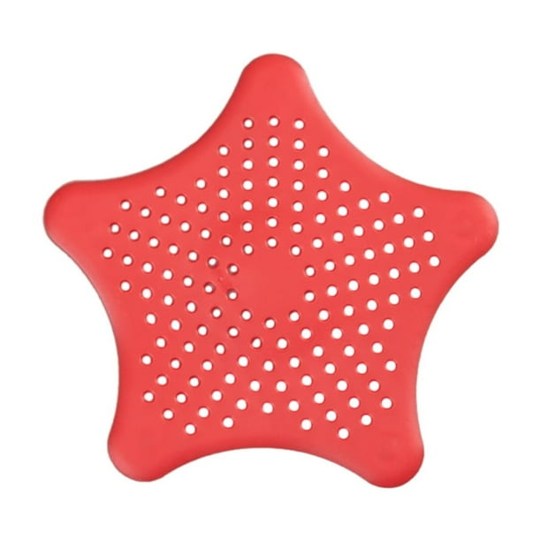 Injueey Filtro colador de fregadero de cocina duradero y fácil de limpiar, tapón, filtro de fregadero, cubierta de drenaje de Ducha Juegos de accesorios de baño rojo