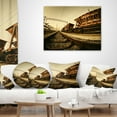 thumbnail image 4 of Designart Railway Tracks in Ukraine - Landscape Photo Throw Pillow - 18x18, 4 of 5