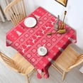 thumbnail image 2 of Christmas Square Tablecloth 42x42 Inch – Waterproof Polyester Printed Table Cover, Wrinkle Resistant & Washable for Kitchen Dining Picnic Party Decor, Single-v4-15, White, 2 of 6