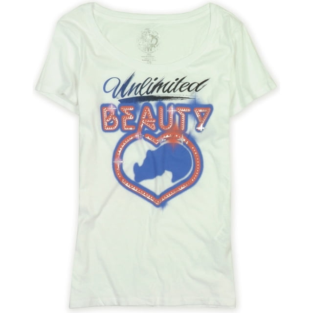 Ecko Unltd. Camiseta con gráfico Unlimited Beauty Neon Heart para mujer, blanca, grande