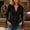 Black, variant on Women's Western Fringe Shirt Suede Button Down V-Neck Long Sleeve Slim Fit Cowgirl Blouse Country Concert Top 9 Colors S-XXXL