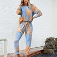 thumbnail image 2 of Clearance! Cqxid525 pajamas for women set Sets for Women 2 Jogger Pajama Long Sleeve Pants Loungewear Sweatsuits Casual Matching Outfits Sleepwear Pjs Sets Lounge Set Orange 1PC, 2 of 4
