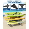 thumbnail image 5 of Kayak Storage Rack for 6 Kayaks, Freestanding Double-Sided Heavy Duty Steel Kayak Rack with Wheels and Hanging Straps for Outdoor and Garage Storage, Black, 5 of 7