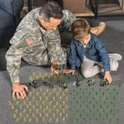 TOY Life Army Men Toys for Boys, Toy Soldiers Army Toys Plastic Green Army Men Army Action Figures Military Toys, Die Cast Metal Military Vehicles with a Bag Toy Helicopter, Halloween Prizes for Kids