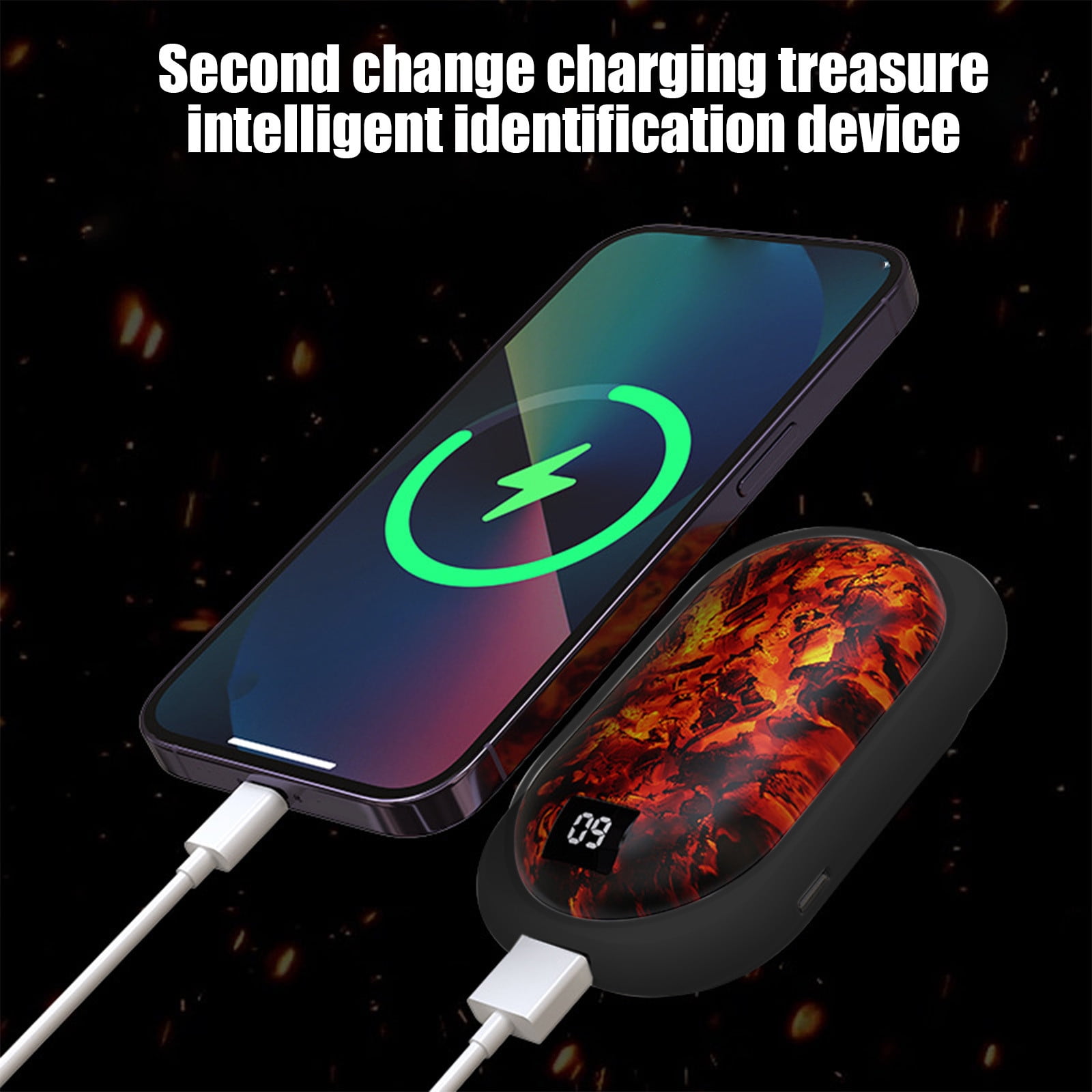 Wovilon Portable Hand Warmer Power Bank Rechargeable USB Hand Warmer Heater Double Side Heating 3 Gears For Skiing Climbing Hiking Winter