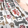 thumbnail image 3 of Paw Prints and Bones Blanket,Comfortable Soft Flannel Throw Blanket,All Season,Warm Lightweight Blankets for Sofa Bed Couch Living Room Chair,40"x50"(100x130cm), 3 of 4