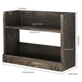 thumbnail image 2 of Rustic Wood Decoration Floating Storage Shelf with 3 Hooks, Brown, 2 of 6
