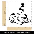 thumbnail image 2 of Chubby Spotted Dog Sleeping Self-Inking Rubber Stamp Ink Stamper - Black Ink - Small 1 Inch, 2 of 7