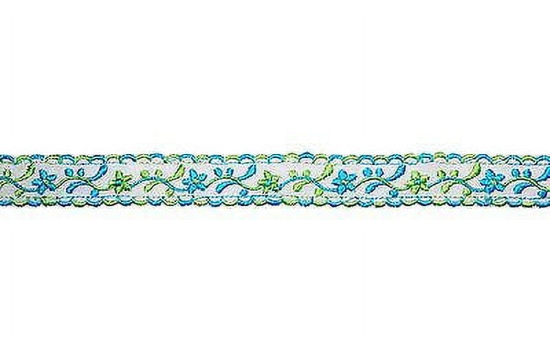 Lily 5/8" Yellow Orange Blue Embroidered Cotton Lace Trim Scalloped Edge By Yard