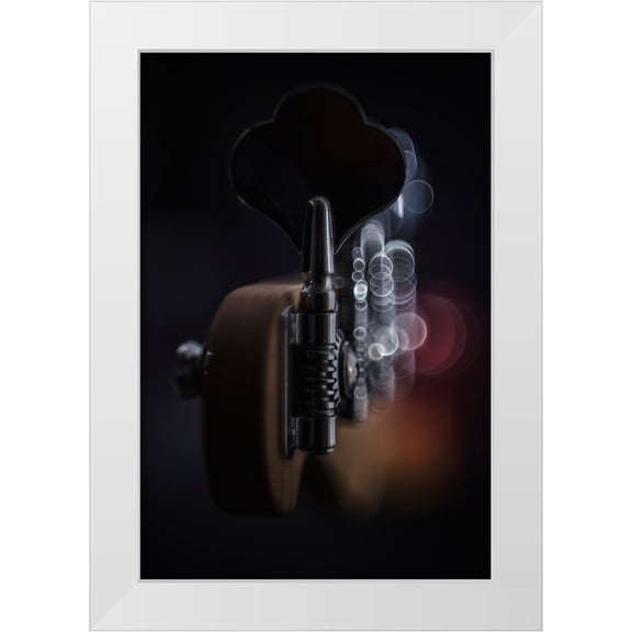 Daalder, Bob 11x14 White Modern Wood Framed Museum Art Print Titled - Exciting Interplay Of Light On A Bass Guitar