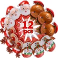 thumbnail image 2 of 1-12 piezas de globos de aluminio navideños mixtos, globos de Papá Noel, muñeco de nieve, alce, colgante para árbol de Navidad, juguete para niños, decoración para festivales y fiestas, 2 of 5