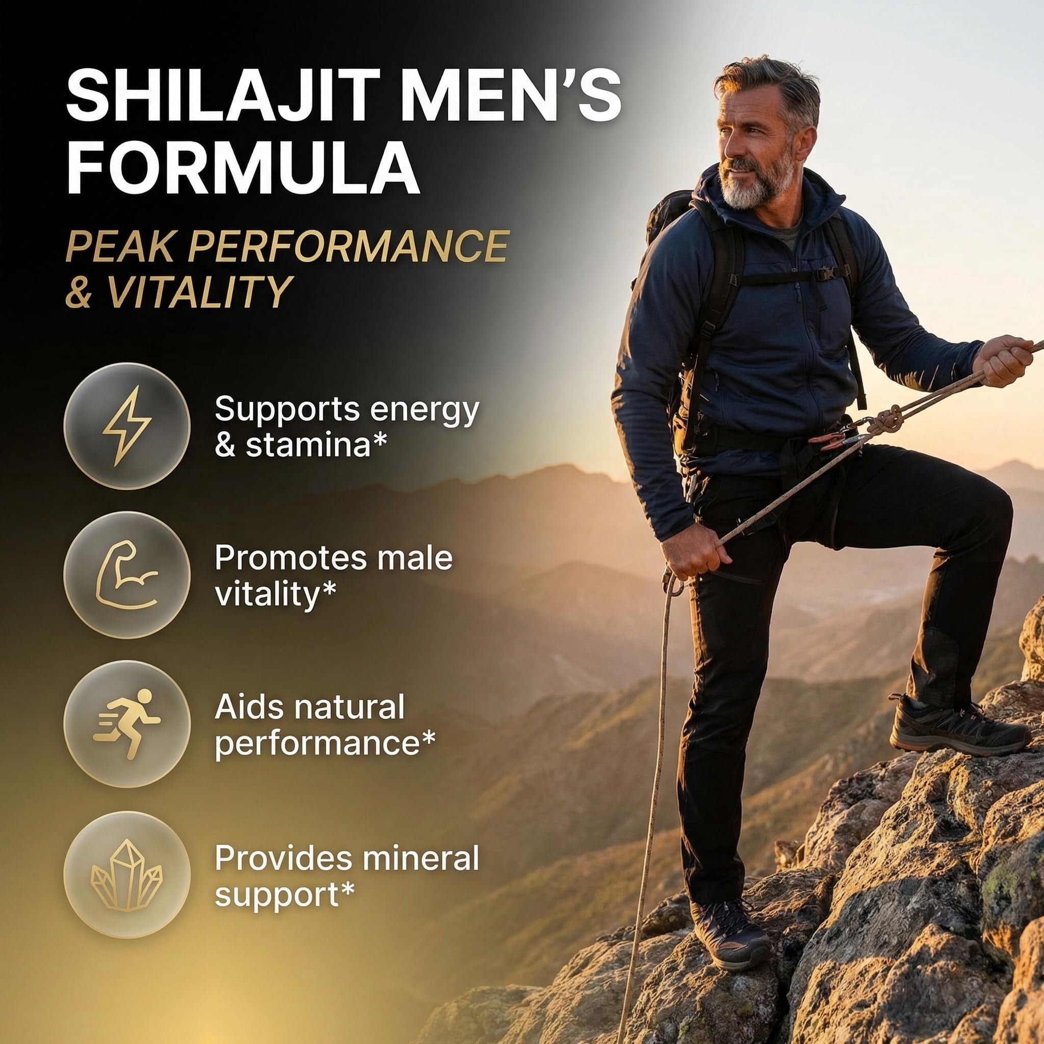 Clean Nutraceuticals Shilajit Supplement for Men with Sea Moss, Tongkat Ali, Ashwagandha, Boron, Zinc, CoQ10, PQQ - Fulvic Acid Capsules - Energy Support - 90 Count - Resin, Gummy & Powder Alternativ