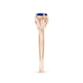 thumbnail image 3 of ANGARA Natural Blue Sapphire and Diamond Split Shank Engagement Ring in 14K Rose Gold for Women (Size-5x3mm) | September Birthstone, Anniversary, Jewelry Gift for Women | Natural Blue Sapphire Ring, 3 of 11