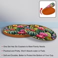 thumbnail image 4 of Cactus 6PCS Round Coasters, Microfiber Leather Drink Coasters Set of 6, 11x11 cm/4.3x4.3 in Absorbent Coaster for Drinks, Cup Coaster for Home and Kitchen Decor, 4 of 6