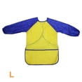 thumbnail image 1 of Delantal impermeable de manga larga para niños, arte para niños, pintura, cocinero, bata de alimentación, L, amarillo y azul kenally HA5522-10B, 1 of 6